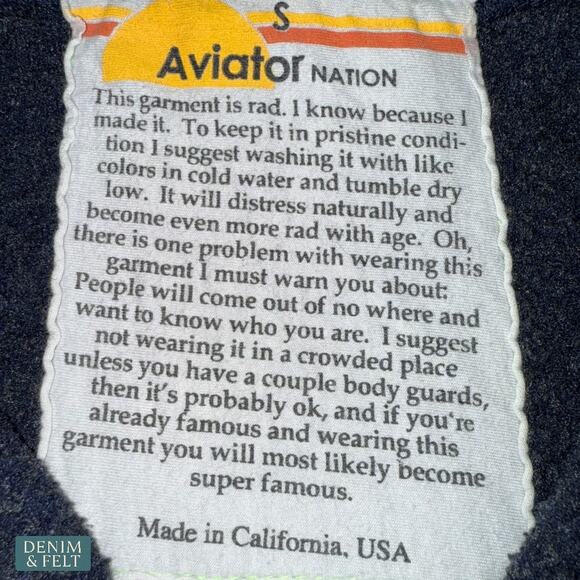 Aviator Nation Malibu Rainbow Stripe Zip Hoodie Navy Gray Trim Women’s Small - Picture 7 of 8